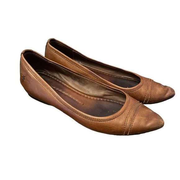 Frye Shoes - Frye Shoes Womens Regina Pointed Toe Ballet Flats Slip On Brown Leather Sz 8